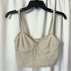 SHEIN Oatmeal Beige Neutral Bralette Crop Top Sleeveless Tank Size Extra Small